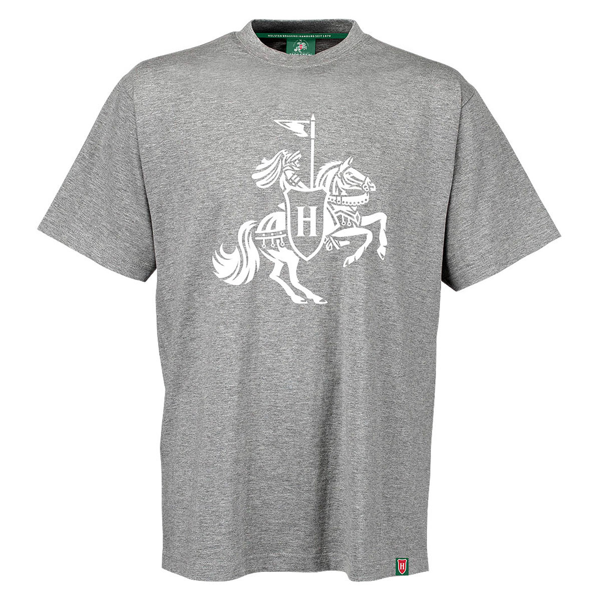 Herren-T-Shirt, grau-meliert „Ritter“ groß